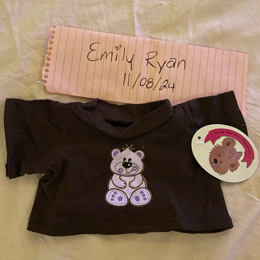 Build Your Bears Wardrobe Teddy Bear Clothes - Purple Bear T-Shirt Top